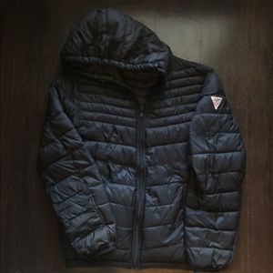 guess reversible puffer jacket